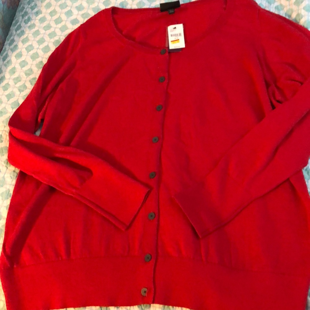 Red Lane Bryant Cardigan Sweater